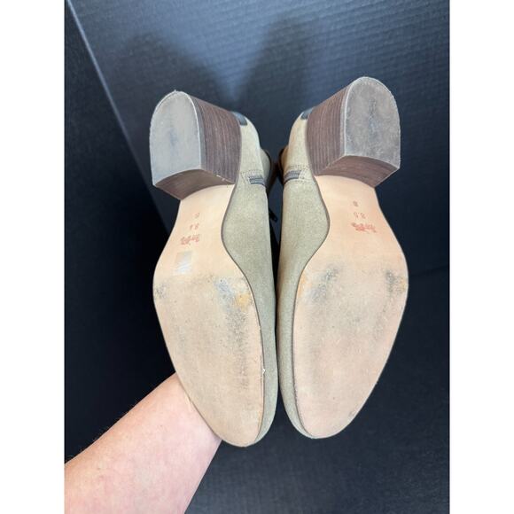 COACH Womens Taupe Bootie Pauline Size 8.5 Leather Ankle Boots Suede Strappy - Picture 11 of 11